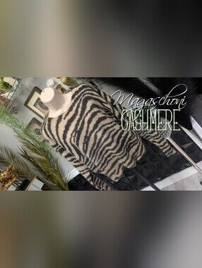 Magaschoni Cashmere Tiger Print Sweater MD-LG
